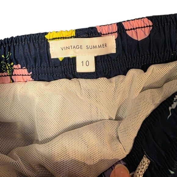 Vintage Summer Navy Hawaiian Swim Trunks 10 - Picture 2 of 2